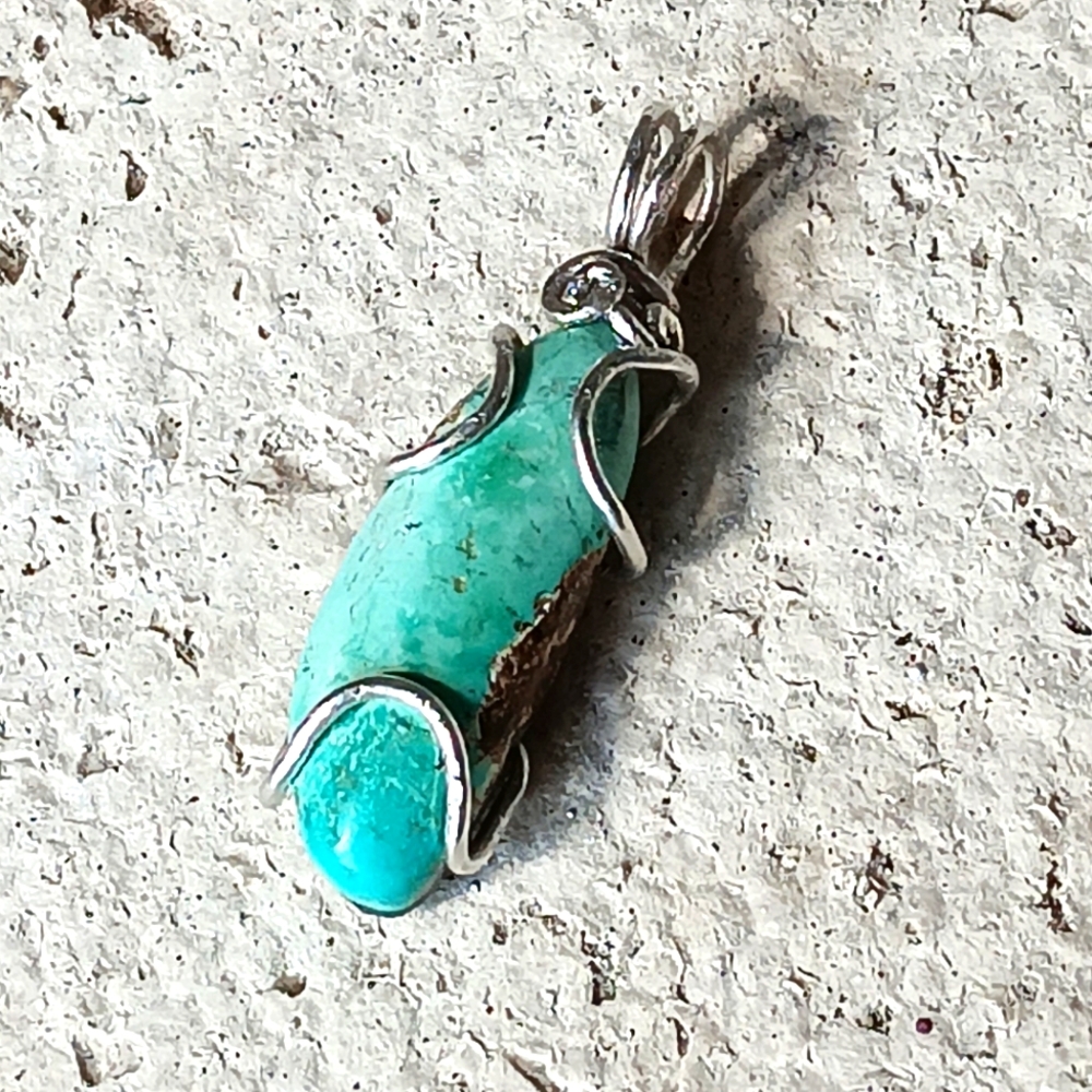 Turquoise Pendant Sterling Silver - Picture 6 of 9